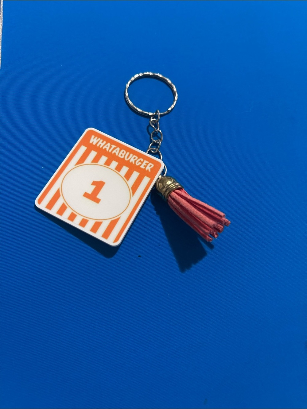 Orange & Pink Tassel Keychain Card Holder